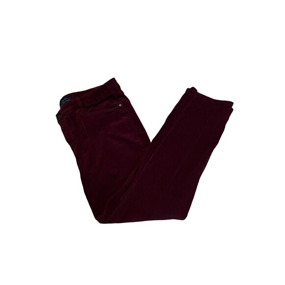 Talbots 16P Pinwale Burgundy Corduroy High Waist Straight Leg 5 Pocket Pants - Picture 1 of 4